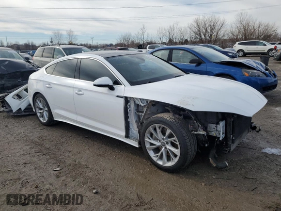 2020 Audi A5 Sportback Premium with VIN WAUANCF50LA004944, listed as a Copart auction lot 43199955 with 77,780 mi miles and Salvage Title. Bid and sale history available at carsss.com. Image 4.
