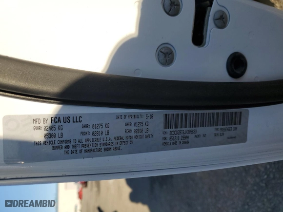 2018 Dodge Challenger R/T with VIN 2C3CDZBT8JH305633, listed as a Copart auction lot 88558595 with 41,099 mi miles and Salvage Title. Bid and sale history available at carsss.com. Image 14.