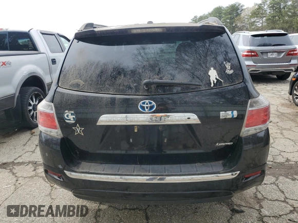 2012 Toyota Highlander Hybrid Limited with VIN JTEDC3EH2C2009148, listed as a Copart auction lot 49778395 with 0 mi miles and Clean Title. Bid and sale history available at carsss.com. Image 6.
