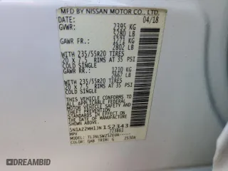 2018 Nissan Murano Platinum with VIN 5N1AZ2MH1JN152343, listed as a Copart auction lot 88139565 with 70,822 mi miles and Salvage Title. Bid and sale history available at carsss.com. Image 13.