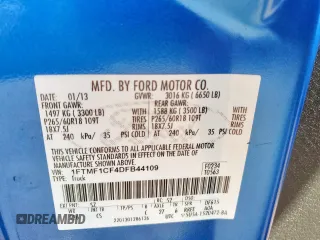 2013 Ford F-150 XL with VIN 1FTMF1CF4DFB44109, listed as a Copart auction lot 58445735 with 139,336 mi miles and Salvage title. Bid and sale history available at DreamBid. Image 12.