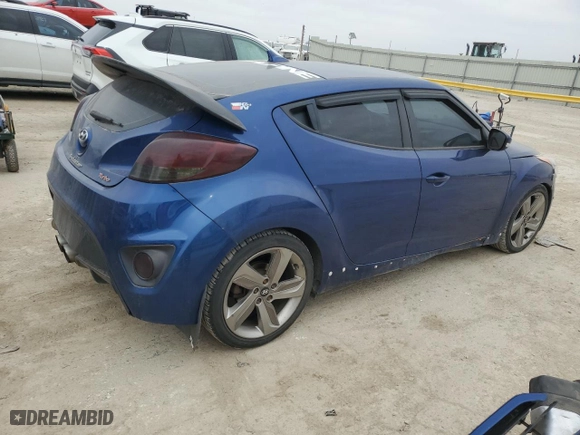 2015 Hyundai Veloster Turbo with VIN KMHTC6AE7FU242010, listed as a Copart auction lot 49506985 with 117,867 mi miles and Salvage Title. Bid and sale history available at carsss.com. Image 3.