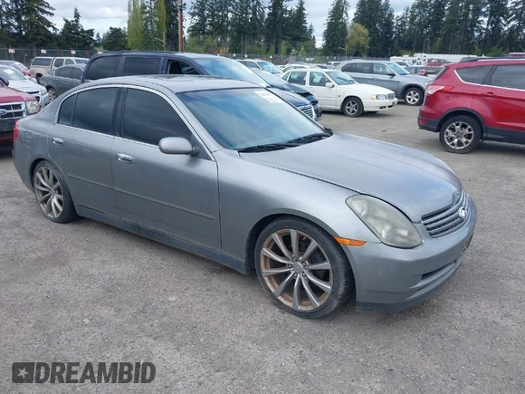2004 Infiniti G35 w/Leather with VIN JNKCV51F84M706371, listed as a IAAI auction lot 42056977 with 178,181 mi miles and . Bid and sale history available at DreamBid. Image 1.