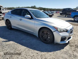 2016 Infiniti Q50 Premium with VIN JN1EV7AR7GM346372, listed as a Copart auction lot 48469255 with 97,236 mi miles and Salvage Title. Bid and sale history available at DreamBid. Image 4.