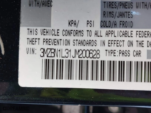 2018 Mazda Mazda3 5-Door Touring with VIN 3MZBN1L31JM200628, listed as a IAAI auction lot 41680209 with 95,656 mi miles. Bid and sale history available at carsss.com. Image 9.