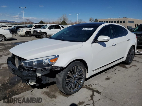 2014 Kia Cadenza Premium with VIN KNALN4D70E5147116, listed as a Copart auction lot 46510605 with 92,793 mi miles and Clean Title. Bid and sale history available at carsss.com. Image 1.
