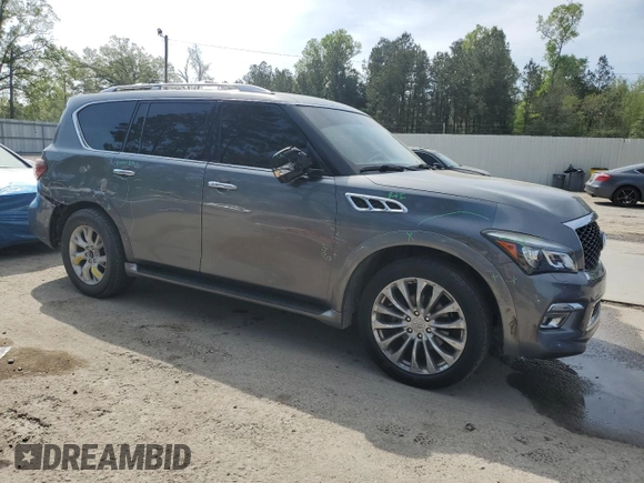 2016 Infiniti QX80 with VIN JN8AZ2NE8G9125817, listed as a Copart auction lot 50489715 with 114,369 mi miles and Salvage Title. Bid and sale history available at carsss.com. Image 4.
