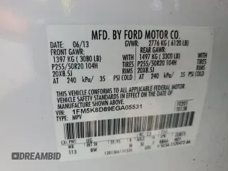 2014 Ford Explorer XLT z VIN 1FM5K8D89EGA05531, wystawiony jako Copart lot #57448895 z przebiegiem 164 560 mil mil oraz Czysty tytuł • Clean title. Historia ofert i sprzedaży dostępna na DreamBid. Obrazek 13.