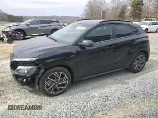 2023 Hyundai Kona N Line with VIN KM8K33A30PU955809, listed as a Copart auction lot 47105435 with 34,058 mi miles and Salvage Title. Bid and sale history available at carsss.com. Image 1.