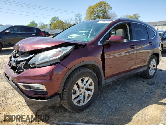 2015 Honda CR-V EX-L with VIN 2HKRM4H73FH638405, listed as a Copart auction lot 52294205 with 102,984 mi miles and Salvage Title. Bid and sale history available at carsss.com. Image 1.