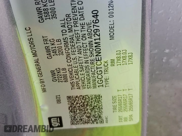 2021 Chevrolet Colorado 4WD LT z VIN 1GCGTCEN0M1297640, wystawiony jako Copart lot #51104065 z przebiegiem 34 641 mil mil oraz Szkoda całkowita • Salvage title. Historia ofert i sprzedaży dostępna na DreamBid. Obrazek 12.