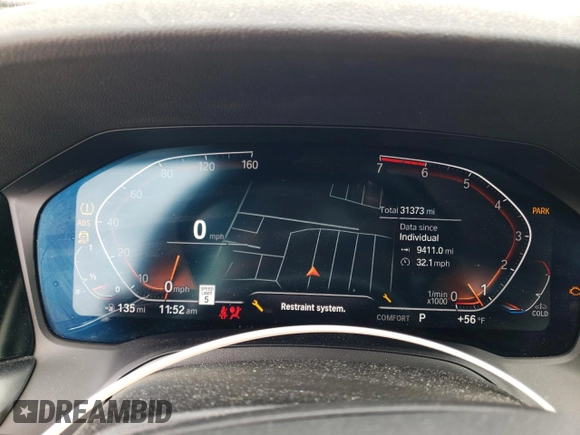 2021 BMW 3 Series 330i xDrive with VIN 3MW5R7J03M8B90260, listed as a Copart auction lot 52482935 with 31,373 mi miles and Salvage Title. Bid and sale history available at DreamBid. Image 9.