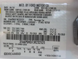 2018 Ford Fusion SE with VIN 3FA6P0HD7JR232521, listed as a Copart auction lot 74800164 with Not Provided miles and Salvage Title. Bid and sale history available at DreamBid. Image 14.