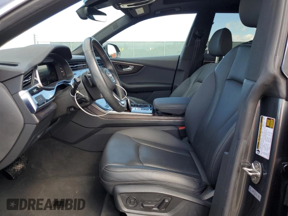 2021 Audi Q8 Premium Plus with VIN WA1EVAF17MD039755, listed as a Copart auction lot 46700145 with 21,823 mi miles and Salvage Title. Bid and sale history available at carsss.com. Image 7.