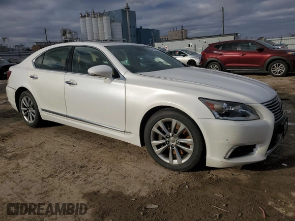 2014 Lexus LS 460 with VIN JTHCL5EF4E5021098, listed as a Copart auction lot 41411565 with 134,513 mi miles and Salvage title. Bid and sale history available at DreamBid. Image 4.