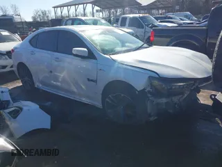 2018 Acura TLX w/A-SPEC Pkg with VIN 19UUB2F62JA008455, listed as a IAAI auction lot 41421336 with 1 mi miles. Bid and sale history available at carsss.com. Image 1.