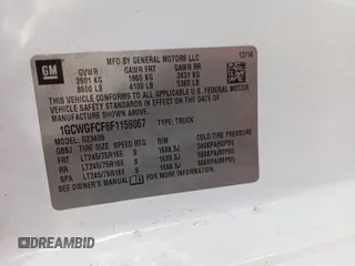 2015 Chevrolet Express Cargo with VIN 1GCWGFCF8F1159067, listed as a IAAI auction lot 42679228 with 144,659 mi miles and . Bid and sale history available at DreamBid. Image 1.
