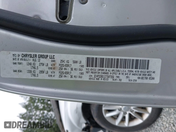 2013 Dodge Journey SXT with VIN 3C4PDDBG1DT507356, listed as a IAAI auction lot 42592501 with 128,094 mi miles and . Bid and sale history available at DreamBid. Image 9.