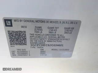 2018 Chevrolet Silverado 1500 LT with VIN 3GCPCREC6JG534601, listed as a IAAI auction lot 41465807 with 101,894 mi miles. Bid and sale history available at carsss.com. Image 9.