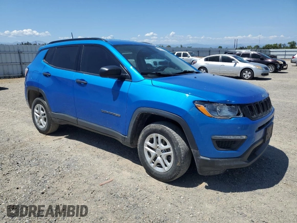 2018 Jeep Compass Sport with VIN 3C4NJDAB7JT373681, listed as a Copart auction lot 58225285 with 95,542 mi miles and Salvage title. Bid and sale history available at DreamBid. Image 4.