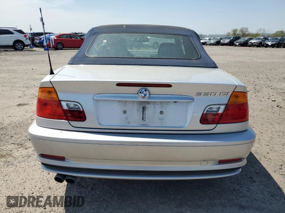 2003 BMW 3 Series 330Ci with VIN WBABS534X3JU97861, listed as a Copart auction lot 54409885 with 89,348 mi miles and Clean Title. Bid and sale history available at carsss.com. Image 6.
