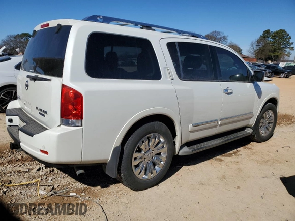 2015 Nissan Armada Platinum z VIN 5N1BA0NF1FN603453, wystawiony jako Copart lot #46428755 z przebiegiem Nie podano mil oraz Szkoda całkowita • Salvage title. Historia ofert i sprzedaży dostępna na DreamBid. Obrazek 3.