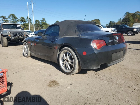 2007 BMW Z4 3.0i with VIN 4USBU33537LW71199, listed as a Copart auction lot 85549104 with 87,437 mi miles and Clean Title. Bid and sale history available at carsss.com. Image 2.