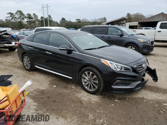 2017 Hyundai Sonata Sport with VIN 5NPE34AF8HH582578, listed as a Copart auction lot 43560525 with Not Provided miles and Salvage Title. Bid and sale history available at carsss.com. Image 4.