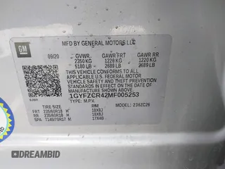2021 Cadillac XT4 FWD Premium Luxury with VIN 1GYFZCR42MF005253, listed as a IAAI auction lot 40470700 with 70,571 mi miles and . Bid and sale history available at carsss.com. Image 9.