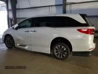 2023 Honda Odyssey EX-L with VIN 5FNRL6H69PB010354, listed as a Copart auction lot 80187954 with 12,638 mi miles and Salvage Title. Bid and sale history available at carsss.com. Image 2.