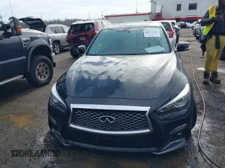 2020 Infiniti Q50 Red Sport 400 with VIN JN1FV7AR3LM660552, listed as a IAAI auction lot 41477949 with 53,392 mi miles and . Bid and sale history available at carsss.com. Image 12.