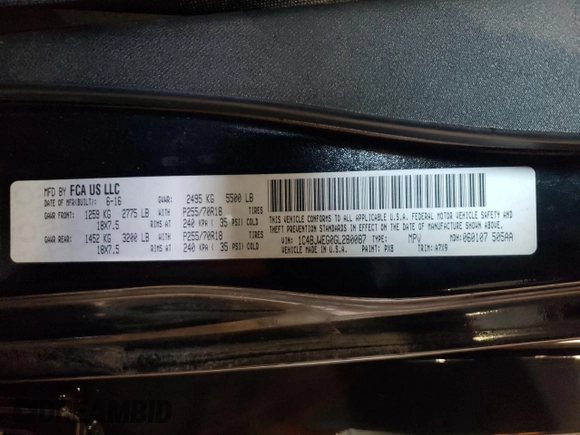 2016 Jeep Wrangler Unlimited Sahara с VIN 1C4BJWEG0GL280087, выставлен на аукционе Copart как лот 86988144 с пробегом Не указан миль и Чистый • Clean title. История ставок и продаж доступна на DreamBid. Изображение 12.