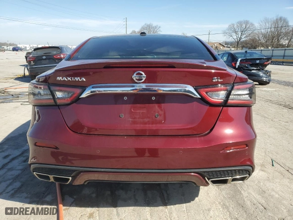 2020 Nissan Maxima SL with VIN 1N4AA6DV8LC361169, listed as a Copart auction lot 48755855 with 43,456 mi miles and Salvage Title. Bid and sale history available at carsss.com. Image 6.