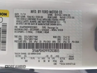 2015 Ford Fusion SE with VIN 3FA6P0HD9FR203805, listed as a IAAI auction lot 41880129 with 136,637 mi miles. Bid and sale history available at carsss.com. Image 9.