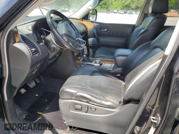 2012 Infiniti QX56 7-passenger with VIN JN8AZ2NE6C9021479, listed as a Copart auction lot 58426124 with 204,710 mi miles and Clean Title. Bid and sale history available at carsss.com. Image 7.