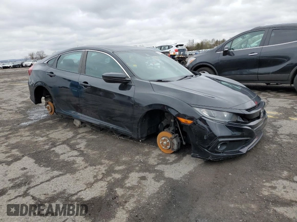 2019 Honda Civic Sport with VIN 2HGFC2F80KH567335, listed as a Copart auction lot 52852995 with 58,253 mi miles and Salvage Title. Bid and sale history available at DreamBid. Image 4.