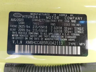 2024 Hyundai Kona SEL with VIN KM8HCCAB5RU042113, listed as a IAAI auction lot 42156805 with 25,671 mi miles and . Bid and sale history available at carsss.com. Image 9.