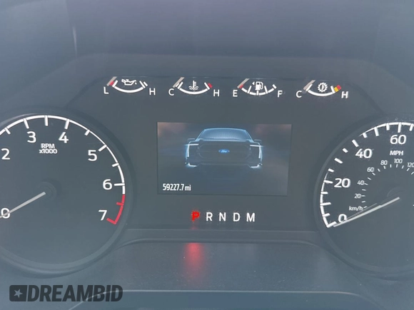 2021 Ford F-150 XL with VIN 1FTFW1E86MKD57397, listed as a Copart auction lot 62959355 with 59,227 mi miles and Salvage title. Bid and sale history available at DreamBid. Image 8.