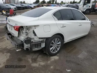 2014 Infiniti Q50 Premium with VIN JN1BV7AR9EM689488, listed as a Copart auction lot 51466605 with Not Provided miles and Salvage Title. Bid and sale history available at DreamBid. Image 3.
