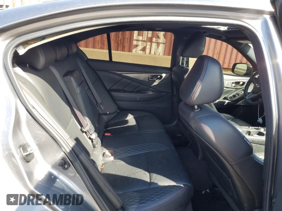 2018 Infiniti Q50 Red Sport 400 with VIN JN1FV7AR1JM700091, listed as a Copart auction lot 49920735 with 59,254 mi miles and Salvage Title. Bid and sale history available at DreamBid. Image 10.