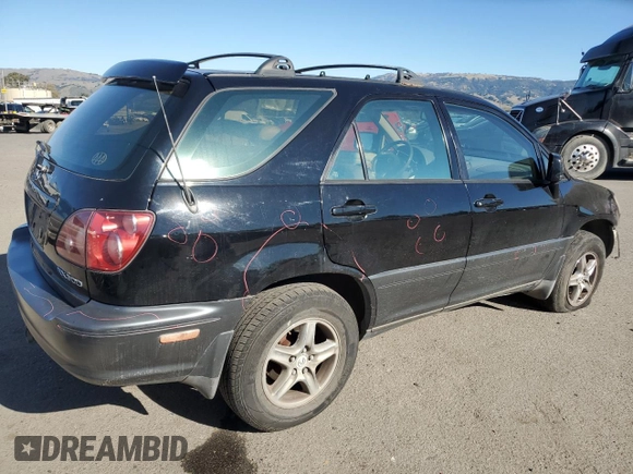 1999 Lexus RX 300 Luxury SUV with VIN JT6HF10U2X0061040, listed as a Copart auction lot 88153515 with 192,384 mi miles and Salvage Title. Bid and sale history available at carsss.com. Image 3.