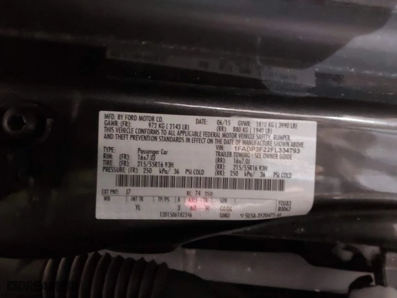 2015 Ford Focus SE with VIN 1FADP3F22FL334793, listed as a IAAI auction lot 41488994 with 58,314 mi miles. Bid and sale history available at carsss.com. Image 9.