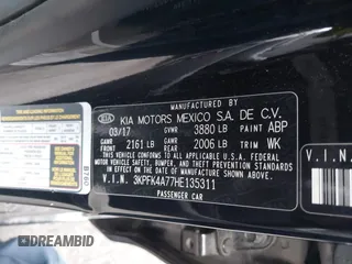 2017 Kia Forte LX with VIN 3KPFK4A77HE135311, listed as a IAAI auction lot 42168318 with 165,249 mi miles and . Bid and sale history available at carsss.com. Image 9.