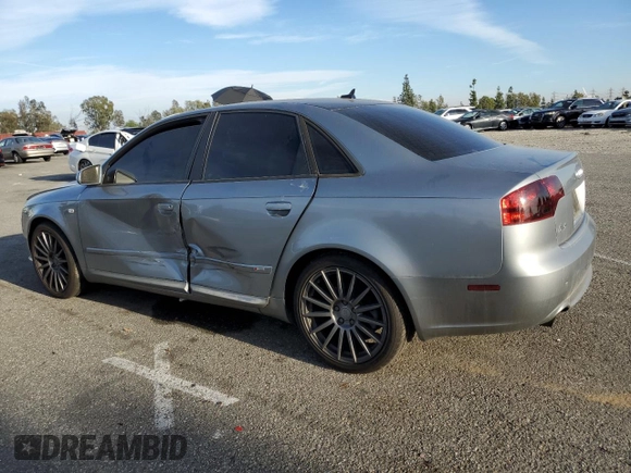 2007 Audi A4 2.0T with VIN WAUBF78E87A113423, listed as a Copart auction lot 43648765 with 114,734 mi miles and Salvage Title. Bid and sale history available at carsss.com. Image 2.