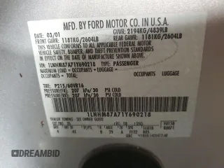 2001 Lincoln LS Sport with VIN 1LNHM87A71Y690218, listed as a Copart auction lot 76915244 with Not Provided miles and Salvage Title. Bid and sale history available at carsss.com. Image 12.