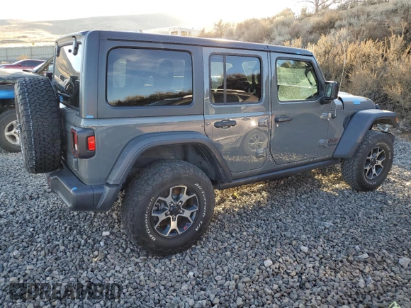 2020 Jeep Wrangler Unlimited Recon with VIN 1C4HJXFN9LW156972, listed as a Copart auction lot 81590604 with 13,834 mi miles and Salvage title. Bid and sale history available at DreamBid. Image 3.