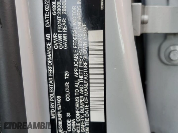 2023 Polestar 2 z VIN YSMEG3KA6PL157408, wystawiony jako Copart lot #59312735 z przebiegiem 66 068 mil mil oraz Czysty tytuł • Clean title. Historia ofert i sprzedaży dostępna na DreamBid. Obrazek 13.