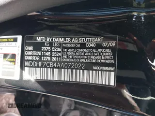2010 Mercedes-Benz E 550 Luxury with VIN WDDHF7CB4AA072022, listed as a IAAI auction lot 41224349 with 187,030 mi miles and . Bid and sale history available at DreamBid. Image 9.