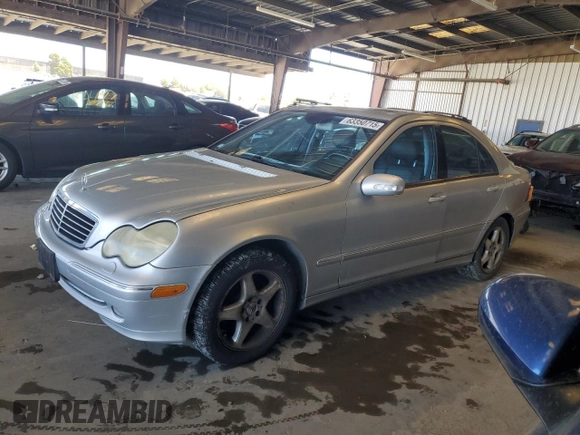 2001 Mercedes-Benz C 320 with VIN WDBRF64J21F110962, listed as a Copart auction lot 63350715 with 80,375 mi miles and Clean title. Bid and sale history available at DreamBid. Image 1.