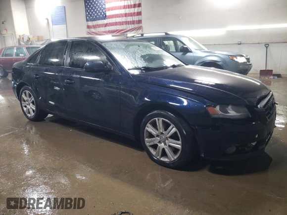 2011 Audi A4 Premium with VIN WAUBFAFLXBA087947, listed as a Copart auction lot 83013154 with 98,473 mi miles and Salvage Title. Bid and sale history available at carsss.com. Image 4.